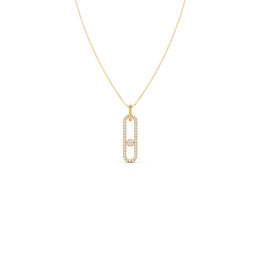 Paperclip Diamond Pendant Necklace in Yellow Gold – Contemporary Charm | JewelVerra Fine Jewellery