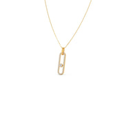 Paperclip Diamond Pendant Necklace in Yellow Gold – Contemporary Charm | JewelVerra Fine Jewellery