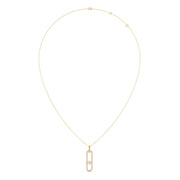 Paperclip Diamond Pendant Necklace in Yellow Gold – Contemporary Charm | JewelVerra Fine Jewellery