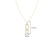 Paperclip Diamond Pendant Necklace in Yellow Gold – Contemporary Charm | JewelVerra Fine Jewellery