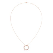 Circle Diamond Pendant Necklace – Yellow Gold Timeless Chain for Women | JewelVerra