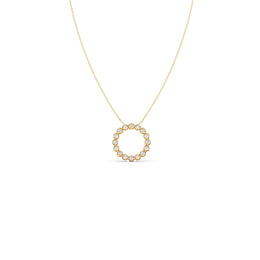 Circle Diamond Pendant Necklace – Yellow Gold Timeless Chain for Women | JewelVerra