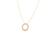 Circle Diamond Pendant Necklace – Yellow Gold Timeless Chain for Women | JewelVerra