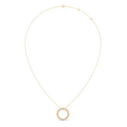 Circle Diamond Pendant Necklace – Yellow Gold Timeless Chain for Women | JewelVerra
