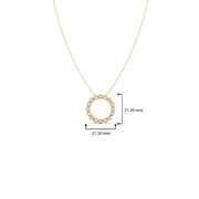 Circle Diamond Pendant Necklace – Yellow Gold Timeless Chain for Women | JewelVerra