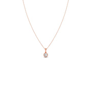 Round Diamond Pendant Necklace – Classic Solitaire Design in Yellow, Rose & Silver Gold | JewelVerra