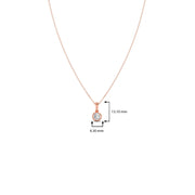 Round Diamond Pendant Necklace – Classic Solitaire Design in Yellow, Rose & Silver Gold | JewelVerra