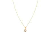 Round Diamond Pendant Necklace – Classic Solitaire Design in Yellow, Rose & Silver Gold | JewelVerra