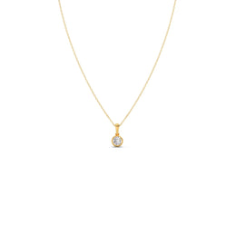 Round Diamond Pendant Necklace – Classic Solitaire Design in Yellow, Rose & Silver Gold | JewelVerra