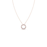 Baguette Diamond Circle Pendant Necklace – Dainty and Elegant in Yellow, Rose & Silver Gold | JewelVerra