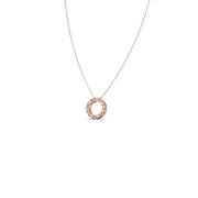 Baguette Diamond Circle Pendant Necklace – Dainty and Elegant in Yellow, Rose & Silver Gold | JewelVerra