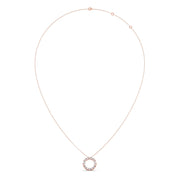 Baguette Diamond Circle Pendant Necklace – Dainty and Elegant in Yellow, Rose & Silver Gold | JewelVerra