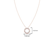 Baguette Diamond Circle Pendant Necklace – Dainty and Elegant in Yellow, Rose & Silver Gold | JewelVerra