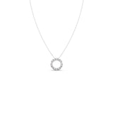 Baguette Diamond Circle Pendant Necklace – Dainty and Elegant in Yellow, Rose & Silver Gold | JewelVerra