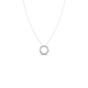 Baguette Diamond Circle Pendant Necklace – Dainty and Elegant in Yellow, Rose & Silver Gold | JewelVerra