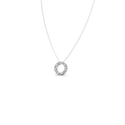 Baguette Diamond Circle Pendant Necklace – Dainty and Elegant in Yellow, Rose & Silver Gold | JewelVerra