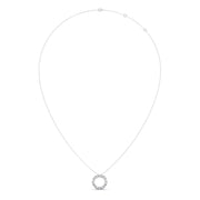Baguette Diamond Circle Pendant Necklace – Dainty and Elegant in Yellow, Rose & Silver Gold | JewelVerra
