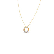 Baguette Diamond Circle Pendant Necklace – Dainty and Elegant in Yellow, Rose & Silver Gold | JewelVerra