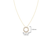 Baguette Diamond Circle Pendant Necklace – Dainty and Elegant in Yellow, Rose & Silver Gold | JewelVerra