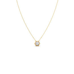 Hexagon Diamond Pendant Necklace – Geometric Gold Jewelry for Women | JewelVerra