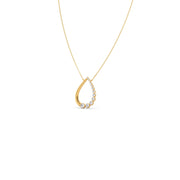 Teardrop Diamond Pendant Necklace – Elegant Drop Design in Yellow, Rose & Silver Gold | JewelVerra