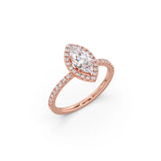 Marquise-Shaped Diamond Ring in White Gold – Halo Engagement Ring | JewelVerra