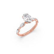 Oval & Marquise Diamond Engagement Ring – Yellow Gold with Lab-Grown Diamonds | JewelVerra