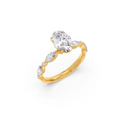 Oval & Marquise Diamond Engagement Ring – Yellow Gold with Lab-Grown Diamonds | JewelVerra
