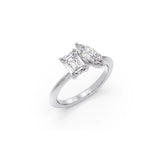 Emerald & Pear-Cut Diamond Engagement Ring – Yellow Gold with Lab-Grown Diamonds | JewelVerra