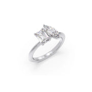 Emerald & Pear-Cut Diamond Engagement Ring – Yellow Gold with Lab-Grown Diamonds | JewelVerra