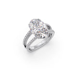 Oval Diamond Ring for Women – Split Shank Solitaire in Yellow Gold – Bold Statement Ring | JewelVerra