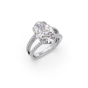 Oval Diamond Ring for Women – Split Shank Solitaire in Yellow Gold – Bold Statement Ring | JewelVerra