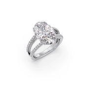 Oval Diamond Ring for Women – Split Shank Solitaire in Yellow Gold – Bold Statement Ring | JewelVerra