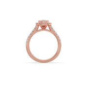 Gold Pear Diamond Ring for Women – Halo Setting with Sparkling Side Stones | JewelVerra