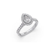 Gold Pear Diamond Ring for Women – Halo Setting with Sparkling Side Stones | JewelVerra