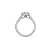 Gold Pear Diamond Ring for Women – Halo Setting with Sparkling Side Stones | JewelVerra