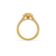Gold Pear Diamond Ring for Women – Halo Setting with Sparkling Side Stones | JewelVerra