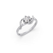 Floral Diamond Solitaire Ring in Yellow Gold – Delicate & Unique Design | JewelVerra