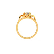 Floral Diamond Solitaire Ring in Yellow Gold – Delicate & Unique Design | JewelVerra