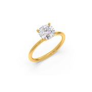 Classic Round Solitaire Diamond Ring – Yellow Gold Lab-Grown Engagement Ring for Women | JewelVerra