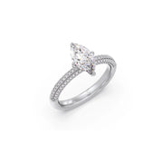 Marquise Diamond Engagement Ring in Yellow Gold – Pave Band Ring for Women | JewelVerra