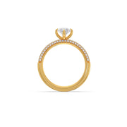 Marquise Diamond Engagement Ring in Yellow Gold – Pave Band Ring for Women | JewelVerra