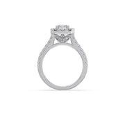 Emerald Cut Diamond Ring in Yellow Gold – Halo Design | JewelVerra