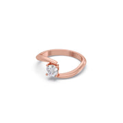 Minimal Gold Solitaire Ring for Women – Elegant Twist Band with Round Diamond | JewelVerra