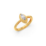 Minimal Marquise Diamond Ring in Yellow Gold – Sleek Everyday Ring | JewelVerra