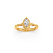 Minimal Marquise Diamond Ring in Yellow Gold – Sleek Everyday Ring | JewelVerra
