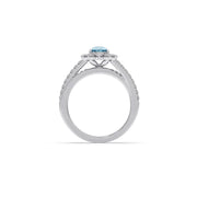 Teardrop Blue Gemstone Ring in Yellow Gold – Elegant Statement Ring with Diamonds | JewelVerra