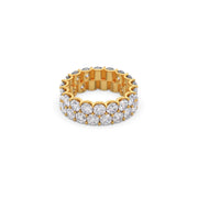 Double Row Diamond Eternity Band Ring – Statement Wedding Ring in Yellow, Rose & White Gold | Luxury Full Sparkle Design – JewelVerra