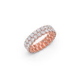 Double Row Diamond Eternity Ring in Yellow Gold – Sparkling Luxury Band | JewelVerra