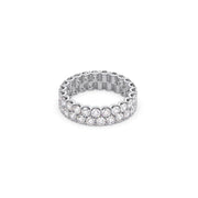 Double Row Diamond Eternity Ring in Yellow Gold – Sparkling Luxury Band | JewelVerra